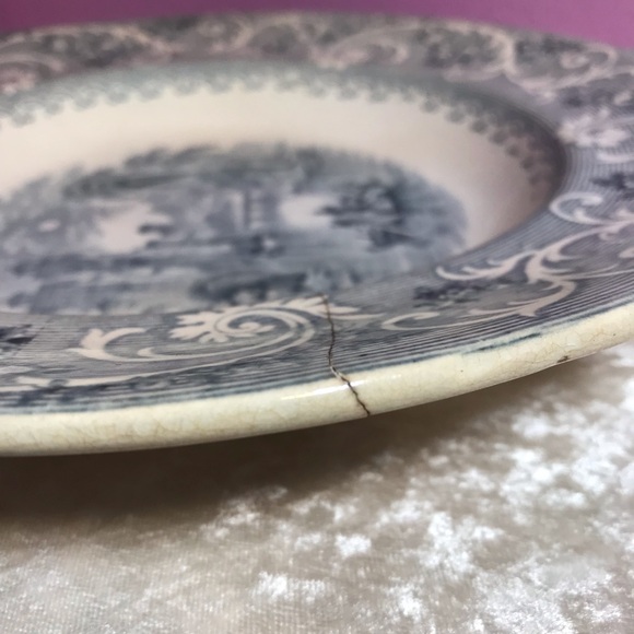 Vintage Rhine Transferware Antique Soup Bowl GUC Retro Collectible Display House - Picture 10 of 11